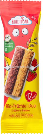 FruchtBar Fruchtriegel Bio Früchte Duo Erdbeere-Banane, ab 12. Monaten, 27g