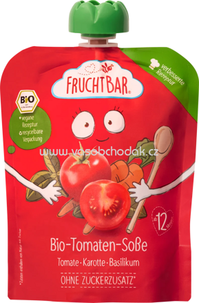 FruchtBar Bio Tomatensoße, Tomate, Karotte, Basilikum, ab 12. Monat, 190g