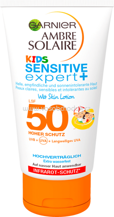 Garnier Sonnenlotion Sensitive Expert Kids Wet Skin LSF 50, 150 ml