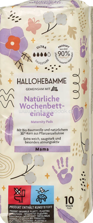 HALLOHEBAMME Wochenbetteinlagen natürlich, 10 St