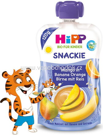 Hipp Bio Snackie Mango in Banane Orange Birne mit Reis, ab 1 Jahr, 120g