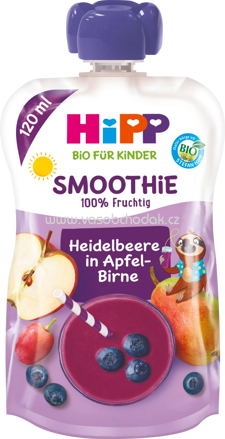 Hipp Quetschbeutel Smoothie Mix Heidelbeere in Apfel-Birne, ab 12 Monat, 120 ml