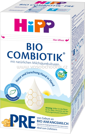 Hipp Anfangsmilch Pre Bio Anfangsmilch Combiotik von Geburt an, 600g