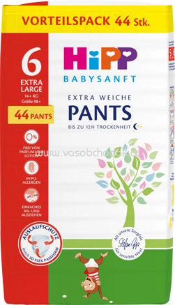 Hipp Babysanft Baby Pants Gr.6, 14+ kg, Doppelpack, 24 St