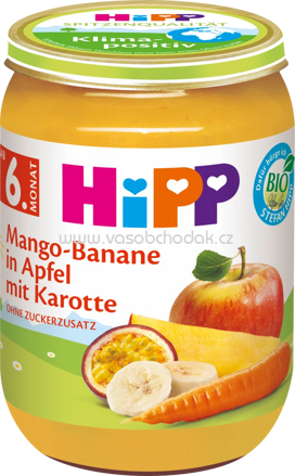 Hipp Mango Banane in Apfel mit Karotte, ab 6. Monat, 190g