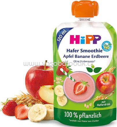 Hipp Hippis Hafer Smoothie Apfel Banane Erdbeere, ab 1 Jahr, 120 ml