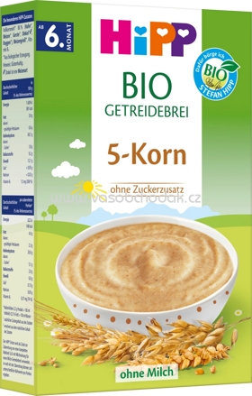 Hipp Bio Getreidebrei 5 Korn, ab 6. Monat, 200g