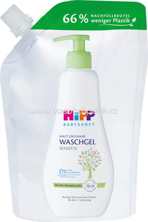 Hipp Babysanft Waschgel Haut und Haar, sensitiv, Nachfüllpack, 400 ml