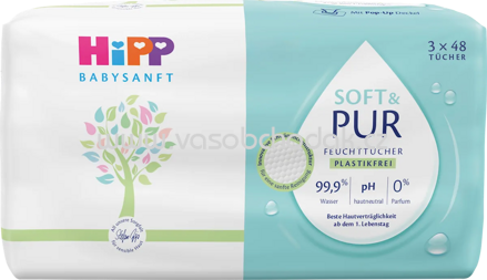 Hipp Babysanft Feuchttücher Soft & Pur, 3x48 St, 144 St