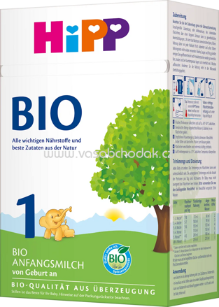 Hipp Bio Anfangsmilch 1, von Geburt an, 600g