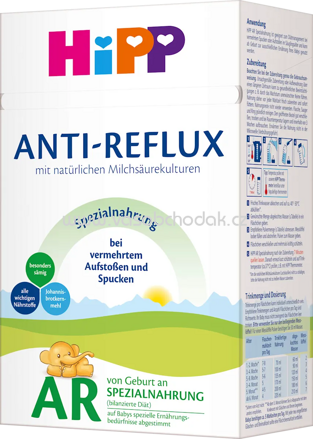 Hipp Anfangsmilch Spezialnahrung AR Anti-Reflux von Geburt an, 600g