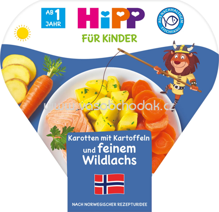 Hipp Kinderteller Karotten mit Kartoffeln und feinem Wildlachs, ab 1 Jahr, 250g