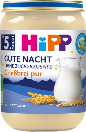 Hipp Gute Nacht Grießbrei pur, ab dem 5. Monat, 190g