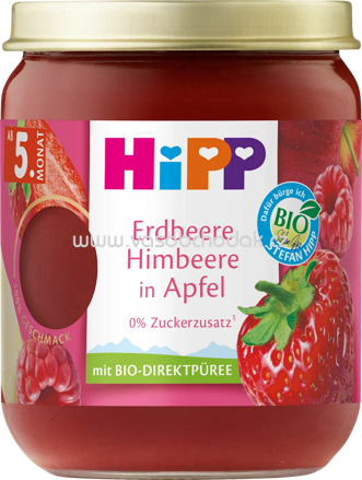 Hipp Erdbeere Himbeere in Apfel, ab dem 5. Monat, 160g