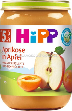 Hipp Aprikose in Apfel, nach dem 5. Monat, 190g