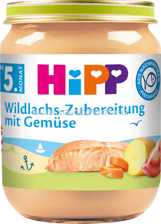 Hipp Zubereitung Wildlachs mit Gemüse, ab dem 5. Monat, 125g