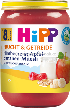 Hipp Frucht & Getreide Himbeere in Apfel-Bananen Müesli, ab 8. Monat, 190g