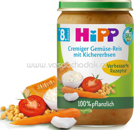 Hipp Cremiger Gemüse-Reis mit Kichererbsen, ab 8. Monat, 220g