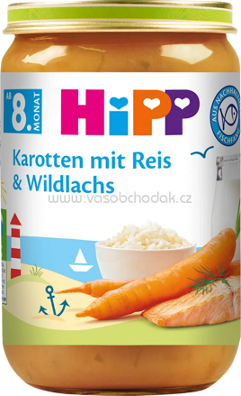 Hipp Karotten mit Reis & Wildlachs, ab 8. Monat, 220g