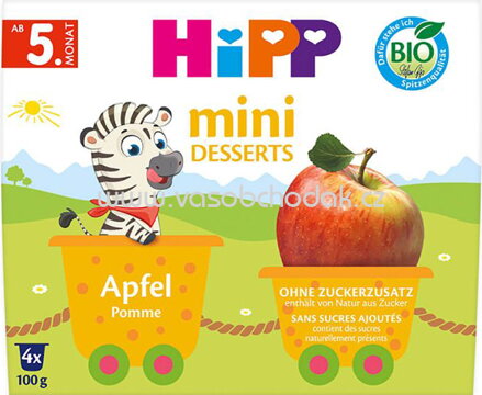 Hipp Mini Desserts im Becher Apfel, ab 5. Monat, 4x100g, 400g