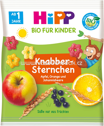 Hipp Knabber-Sternchen mit Apfel, Orange und Johannisbeere, ab 1 Jahr, 30g