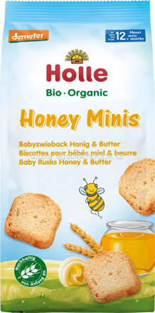 Holle Honey Minis Babyzwieback Honig & Butter, ab dem 12. Monat, 100g