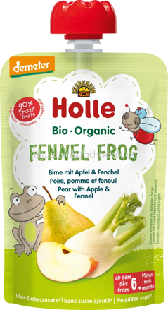 Holle Quetschie Fennel Frog, Birne, Apfel & Fenchel, ab 6 Monaten, 100g