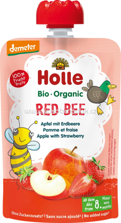 Holle Quetschie Red Bee, Apfel & Erdbeere, ab 8 Monaten, 100g