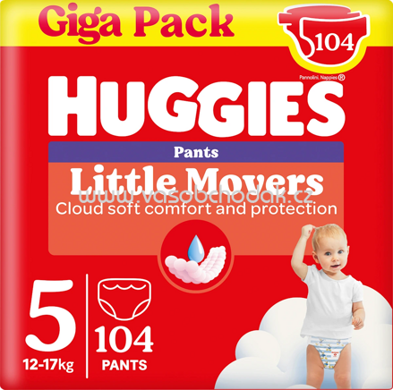 Huggies Baby Pants Little Movers Gr.5, 12-17 kg, Giga-Pack, 104 St