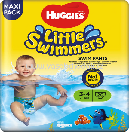 Huggies Little Swimmers Schwimmwindeln Gr. 3/4 (7-15 kg), Maxi Pack, 20 St