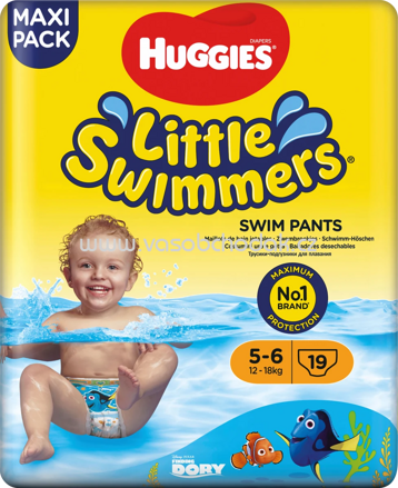 Huggies Little Swimmers Schwimmwindeln Gr. 5/6 (12-18 kg), Maxi Pack, 19 St