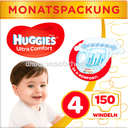 Huggies Windeln Ultra Comfort Gr. 4, 7-18 kg, Monatsbox, 150 St