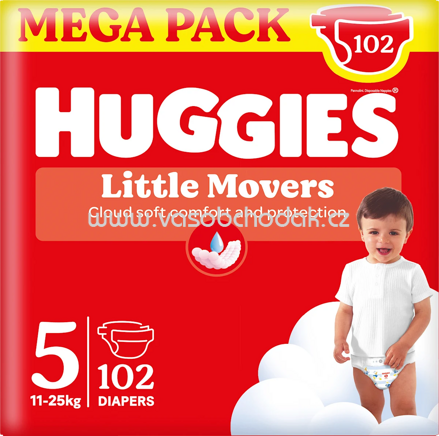 Huggies Windeln Little Movers Gr. 5 (11-25 kg), Mega-Pack, 102 St
