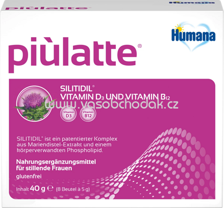 Humana piulatte Vitamin D3 & Vitamin B12 für stillende Frauen, 40g