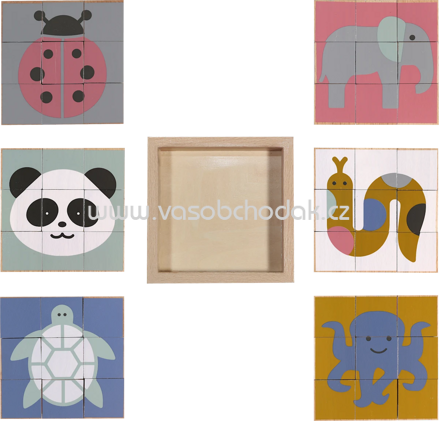 Kindsgut Puzzle Holzwürfel Tiere, 1 St