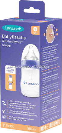 Lansinoh Babyflasche NaturalWave, von Geburt an, 160ml, 1 St