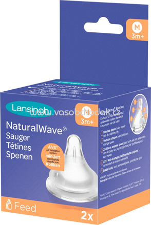 Lansinoh Trinksauger Natural Wave Silikon, Gr. M, ab 3 Monaten, 2 St