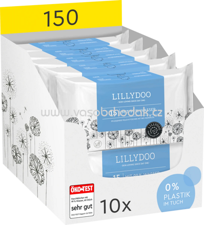 Lillydoo Feuchttücher 99 % Wasser, 10x15 St, 150 S