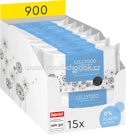Lillydoo Feuchttücher 99% Wasser (15x60 St), 900 St