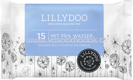 Lillydoo Feuchttücher mit 99% Wasser, Reisegröße, 15 St