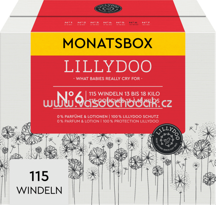 Lillydoo Windeln Gr. 6, 13-18 kg, Monatsbox, 115 St