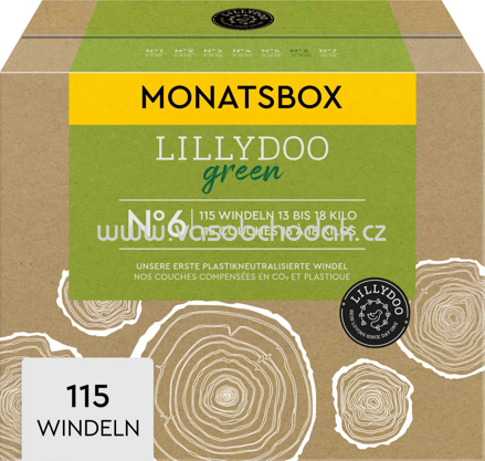 Lillydoo Windeln green Gr. 6, 13-18 kg, Monatsbox, 115 St