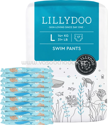 Lillydoo Schwimmwindeln Größe L, 14+ kg, 17 St
