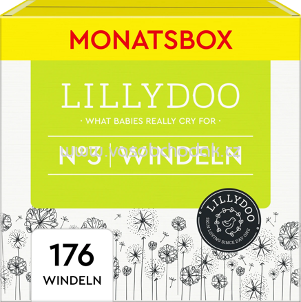 Lillydoo Windeln Gr. 3, 6- 10 kg, Monatsbox, 176 St