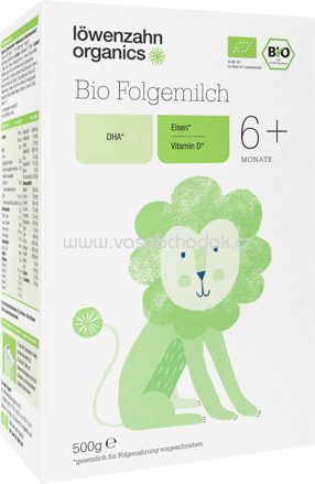 Löwenzahn Organics Bio Folgemilch 2, nach dem 6. Monat, 500g