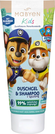 Mabyen Kinder Duschgel, Shampoo & Spülung Blaubeere Paw Patrol, 180 ml