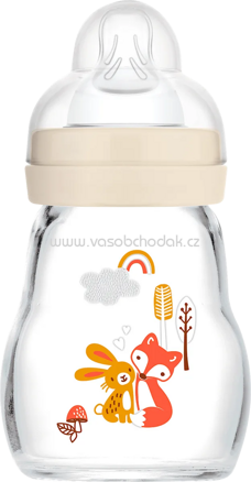 mam Babyflasche aus Glas Feel Good matt, creme, von Geburt an, 170 ml, 1 St