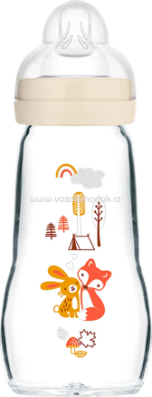 mam Babyflasche aus Glas Feel Good matt, creme, von Geburt an, 260 ml, 1 St