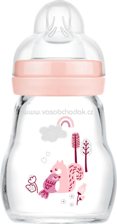 mam Babyflasche aus Glas Feel Good matt, rosa, von Geburt an, 170 ml, 1 St