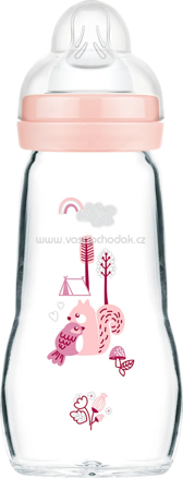 mam Babyflasche aus Glas Feel Good matt, rosa, von Geburt an, 260 ml, 1 St